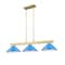 Z-Lite Cobalt Billiard, 3-Light, 14.25 In.W x 49.75 In.L x 10 In.H, Modern Gold/Electric Blue 152MGLD-MEB - alternate 3